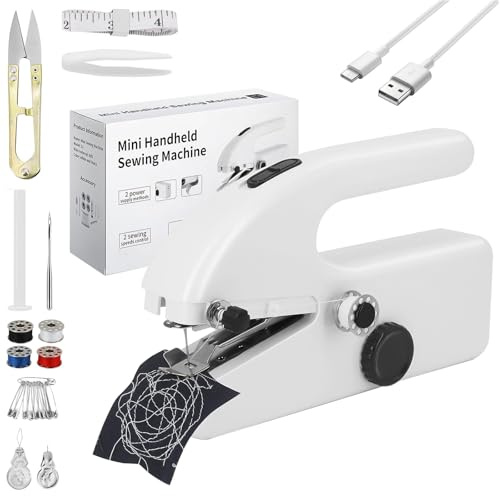 Vtizikl Handheld Sewing Machine，Mini Sew Machine for Beginners,2 Speed Adjustment Electric Portable Stitching Machine, Sewing Machine with Sewing Accessories for Home Travel DIY