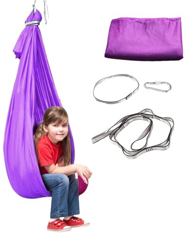 Balançoire hamac pour tout-petits – Siège à bascule sensoriel, tissu doux et durable | Cour, Patio, jardin, cabane dans les arbres, chambre à coucher, aire de jeux, pépinière, balançoire de relaxation