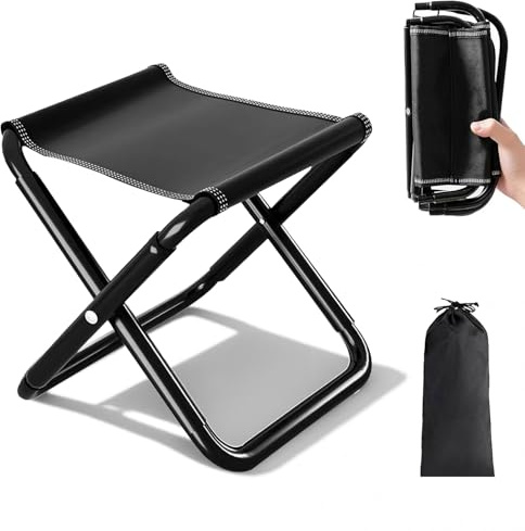 YuLiMirich Fällbar pall campingpall 200 kg (440 pund) – 30 cm bärbar hopfällbar pall campingpall vikbar med förvaringsväska, pall hopfällbar för fiske, resor, trädgård, strand, vandring, grillning