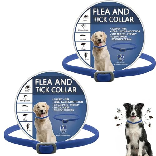 2 Pack Natural Essential Oil Dog Collar, Adjustable Waterproof Pet Collar Designed to Help Repel Outdoor Insects, Soft PVC for Small Medium Large Dogs