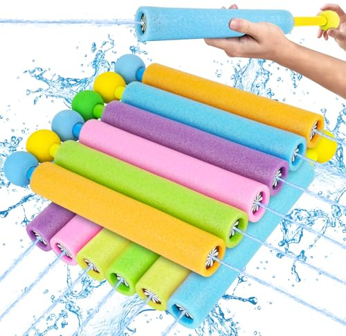 Pistolet a Eau, 12 Pièces Pistolet à Eau Enfant, Pistolets à Eau en Mousse Couleur, Jouets d'extérieur pour l'été, pour Piscine, Plage, Jardin, Jeux Piscine Enfant, Garçons et Filles
