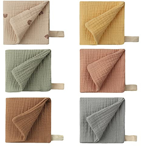 Chiffons en mousseline améliorés pour bébé Tissu doux pour le visage Serviette pour le visage réutilisable Légère pour le nettoyage du visage Chiffons en coton Absorbants Doux et respirants en Carrés