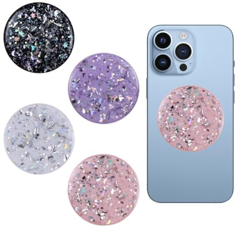 DWNSKR 4 Pièces Base et Poignée Extensible Anneau Téléphone Portable Multifonctionnel Pliable 360° Rotation Support Magnétique pour Liseuse Kindle, Tablette et Téléphone - Multicolore