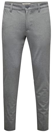 ONLY & SONS herr Byxor Onsmark byxa Gw 0209 Noos, Grå (medium grå melange), 31W / 30L