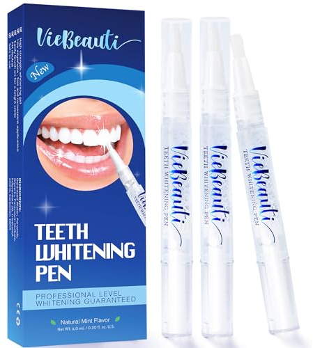 VieBeauti Teeth Whitening Pen (3 Pcs), 30+ Uses, Effective, Painless, No Sensitivity, Travel-Friendly, Easy to Use, Beautiful White Smile, Mint Flavor