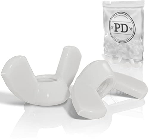 PD® Ecrou Papillon M5 (DIN 315) | Écrous à Ailettes en Nylon | Ecrous Nylon pour Vis et Boulons Filetés | Ecrou a Oreille en Plastique à usage universel | 50 pièces