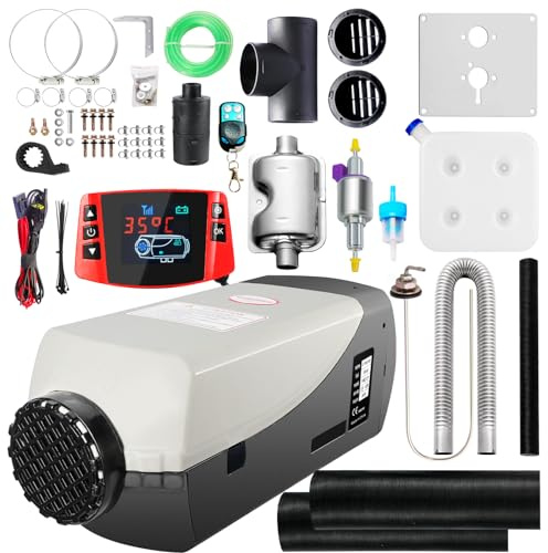 WAYSKA Diesel Air Heater 12V, 15L Tank, Diesel Heater 8KW, Muffler, Diesel Parking Heater with LCD Monitor & Remote Control for Trucks, Trailer, Boat and Motor-Home