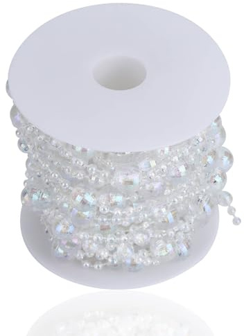 32,8 pies de Cuentas de Cristal Transparente acrílico, Guirnalda de Cuentas de acrílico con Suministros de Cortina de Fiesta para decoración de Bodas