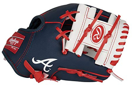 Rawlings | MLB Players Glove Series | T-Ball & Youth Baseball Gloves | Atlanta Braves | Navy | 10'