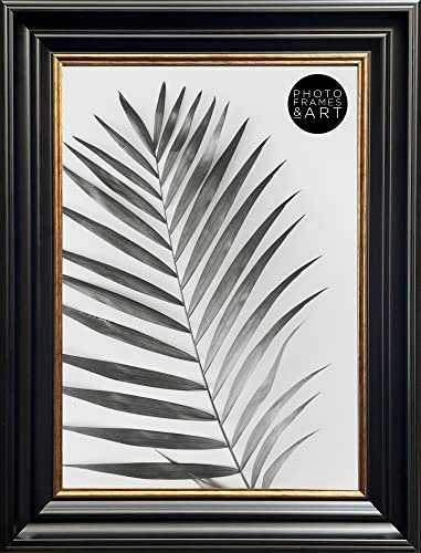 pf+a REAL GLASS Vintage Picture Frame For A4(21x29.7cm) - Black & Copper Gold Shabby Chic Photo Frame / A4 (21x29.7cm) Black Frame