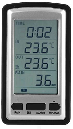Pssopp Digital Wireless Rain Meter Gauge Household RCC Transmission Temperature Recorder Wireless Rain Gauge for Indoor Outdoor Rain Gauges