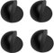 Türstopper Boden Selbstklebender, UKOFEW Edelstahl Türstopper Klinke, Türklinkenpuffer mit Gummipuffern, Schwarz Türpuffer Boden Wandpuffer für alle Hartböden Zum Schutz Von Wand und Möbel(4 Stück)