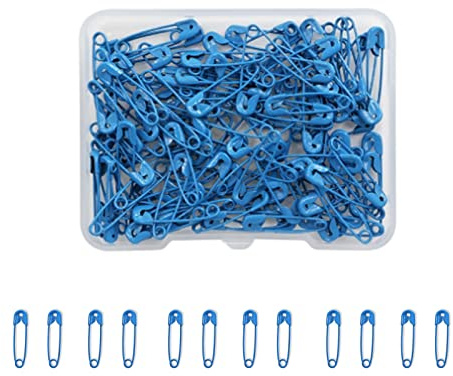 120 Pcs Small Safety Pins,19mm Safety Pins for Clothes Tags Dark Blue Mini Safety Pin Rust Resistant Nickel Plated Steel Set for Crafting,Sewing,Rimming Fastening Clip Button for Garment Hang Tag