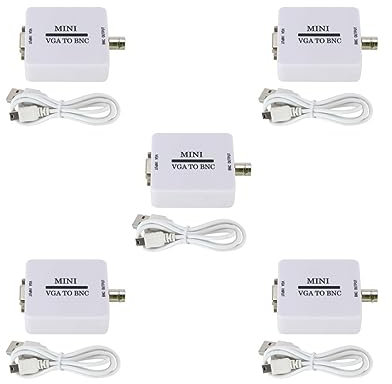5 set med mini VGA till BNC-videokonverterare adapter omvandlare omvandlare för HDTV-skärm