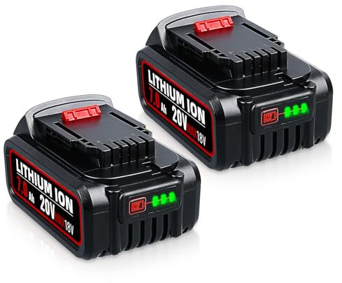 2X 7.0Ah DCB200 Li-ion Ersatz für Dewalt 18V Akku Kompatibel mit Dewalt Akku 18V 20V MAX DCB180 DCB181 DCB182 DCB184 DCB200 DCB201 DCB204