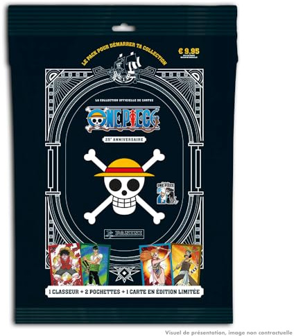 Panini One Piece Trading Cards 25. Geburtstag Starter Pack (1 Ordner + 2 Hüllen mit 8 Stück, 1 Karte limitierte Auflage), 004897SPAFGD