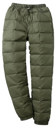 FYHTC Men's Winter Warm Packable Down Pants Compressor Snow Trousers Ski Puffer Pant