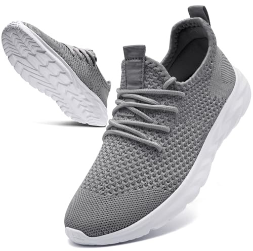 KTVHYW Träningsskor sportskor dam sneakers lätta löparskor andas, LJUSGRÅ, 42 EU
