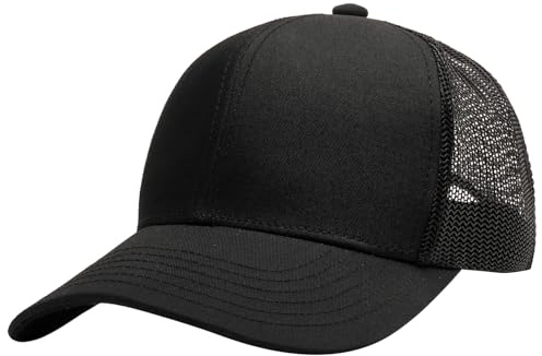 FURTALK Baseball Caps Mens Adjustable Mesh Back Trucker Caps for Men Classics Sunmmer Sun Hat Black