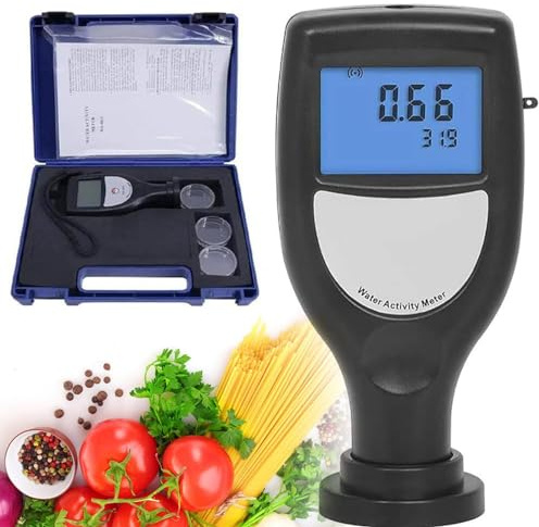 Water Activity Meter Tester - Food & Grain Aw Tester with LED Display for Measuring Moisture in Fruits, Vegetables, Biscuits, and Cakes