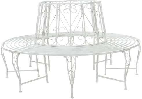 vidaXL Banc d'arbre 8-Nombre de Places Ø 160 x 89 cm Acier