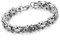Cupimatch Herren Edelstahl Biker Armband, Rechteck Armketten Königskette Fahrradkette Motorradkette Panzerkette Hochglanz Poliert Rock Armreif 22cm, silber