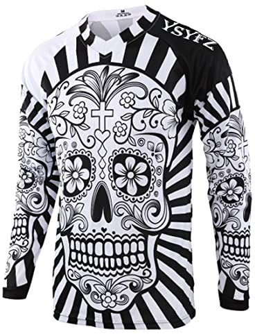 YSYFZ Maglia a Maniche Lunghe da Uomo per Mountain Bike, Maglia a Maniche Lunghe per Moto Fuoristrada, Maglia da MTB, Traspirante e ad Asciugatura Rapida
