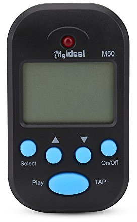 Metrónomo Digital portátil con Salida Auriculares Doble Canal para | Práctica silenciosa con doble salida, clip trasero para fijación, ajuste táctil de tempo 30-280 BPM, tamaño compacto para