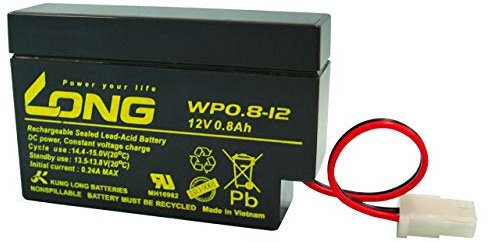 Kung Long WP0.8-12 Blei-Vlies-Akku, 12Volt, 0,8Ah mit AMP Stecker