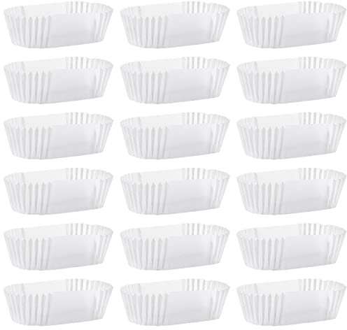 DOITOOL 1000 pcs Mini Loaf Tin Liners ：Rectangle Straight Baking Paper, Mini Loaf Cake Cases Paper Disposable for Baking Cupcakes Breads Muffins and Candies (7.3 X 3.5 X 2.5 Cm/White) (O34jec515199)