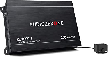 Car Audio Amplifier ZE1000.1 2000W Monoblock Class D MOSFET Subwoofer Audio, 1-4 Ohm Stable, Low Pass Crossover, Mosfet Power Supply, Stereo