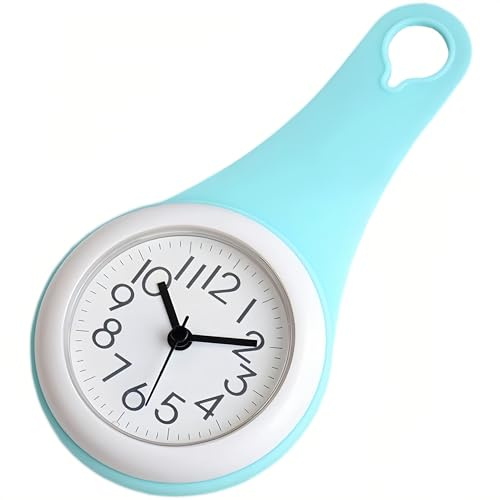 Lancoon Mini Reloj de Ducha Impermeable, no Hace Tic-TAC Batería, Ventosa con Gancho pequeño Agujero Sub, Resistente a la Niebla para la Cocina y la Vida Diaria de Viaje de Trabajo