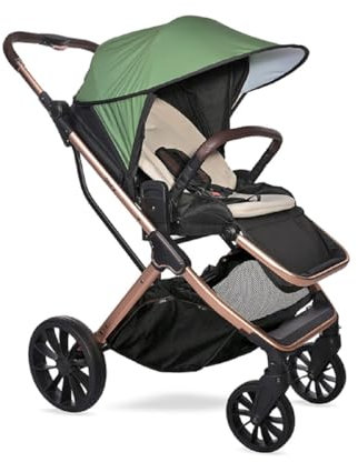 Lorelli Kinderwagen Sonnenschutz Universal UV-Schutz Schutz vor Sonne Staub Wind, Farbe:tannengrün