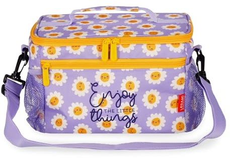 Legami - Isolierte Lunch-Tasche, Thema Daisy, Thermotasche für Mittagessen, Großes Fassungsvermögen 7,7 Liter, Verstellbarer Schultergurt, 28 x 17 x 15 cm