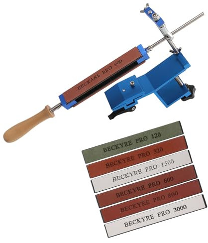 Spalivivre Affilacoltelli Professionale con Disegno a Morsetto Rapido, Angolo Fisso con 6 Pietre per Affilare I Coltelli