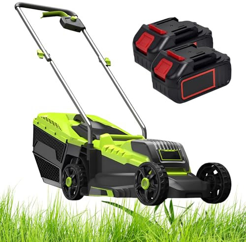 SHAHRYAR Tagliaerba Elettrico Senza Filo,Rasaerba Elettrico A Batteria,Prestazioni di Taglio Ad Alta velocità da 3400 Giri/Min, per Tosatura del Prato, Giardinaggio, Parchi