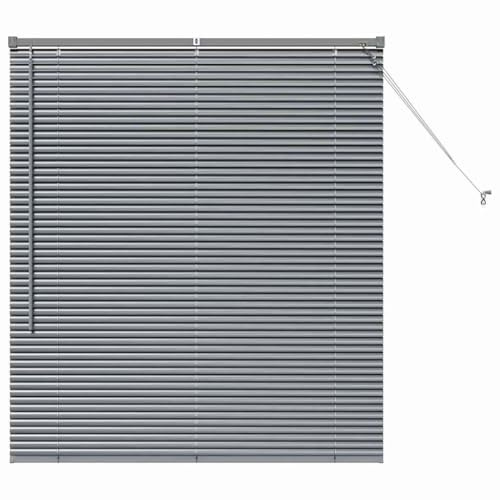 vidaXL Persianas venecianas Manual Gris Oscuro 130 x 115 cm Aluminio, Persianas Modernas para Interiores, de Aluminio Ajustables, Elegantes tratamientos para Ventanas en casa y Oficina