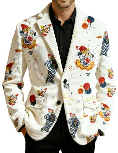 RUMAOZIA Cord Sakko - Giacca invernale da uomo, sportiva, blazer, da uomo, in corduroy, da ufficio, da sposa, per il tempo libero, per il lavoro, per il carnevale, O bianco., 4XL
