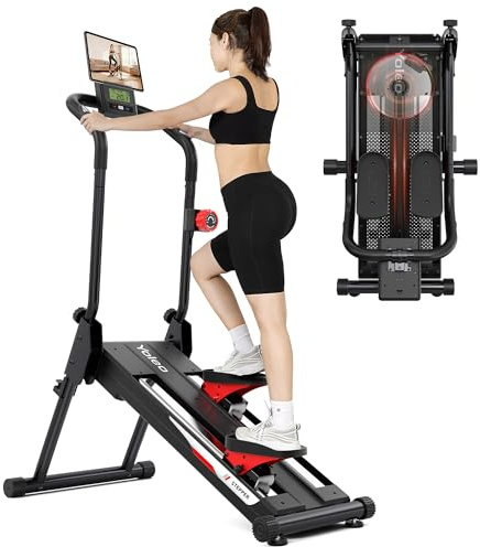 YOLEO Magnetic Stair Steppers for Exercise at Home, 16-Level Adjustable Resistance Up to 130LB, Folding Cardio Stairmaster with 28''Extended Stride&Low Noise,Stair Climber with HR Sensor for Full Body