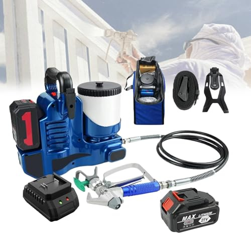 Pulverizador de pintura inalámbrico sin aire, alta presión 500 W, 1,1 l/min, modo dual para pinturas de látex y lacas, incluye 2 pilas