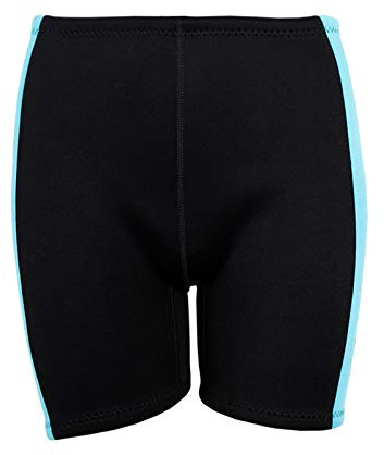Two Bare Feet Women's 3mm Harmony Wetsuit Shorts - Neoprene Swim, Surf & Paddleboard Shorts for Diving & Watersports - Lightweight & Flexible Fit (Black/Mint, XXL)