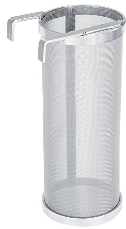 Bier Brauen Filter Biersieb Sieber Filter 300 Micron selbst gemachter Hopfen Masche Filter Sieb mit Haken Kessel Gebräu Edelstahl (10 * 25.5cm)
