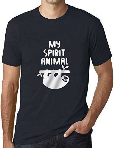 Camiseta Estampada para Hombre El Perezoso Es Mi Espíritu Animal Casual Divertido – Sloth Is My Spirit Animal Casual Funny – T-Shirt Vintage Manga Corta Regalo Original Cumpleaños Diseñ
