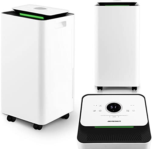 Berdsen - BD-521 Kompressor-Luftentfeuchter mit Ventilator und Wäschemodus - Feuchtabsorber - mit Filter - für große Räume bis 60m³ - für Wohnzimmer und Keller - 12l pro Tag - Elektrisch - Weiß