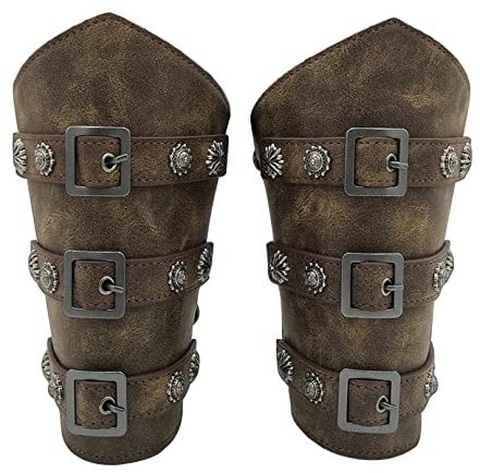 Bracciali Con Fibbia Medievale Cintura In Pelle Guanto Da Polso Polsino Armatura Vichinga Bracciali Polsino Armatura Punk Costume In Pelle Gotica Bracciale Rinascimentale Bracciali (Bronzo)