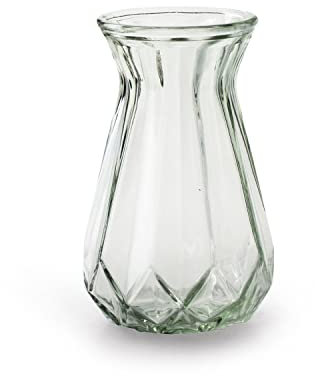 6 x stilvolle Vasen aus Glas im Vintage-Look H ca. 15 cm - Glasvasen für die Tischdeko - Blumenvasen - Tischvasen - Vasen Set Farbe Grace H 15 cm - Ø 10 cm