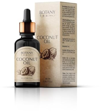 Fraktioniertes Kokosöl 50ml vom BotanyRoom® - Basisöl - 100% Reine & Natürlich - Geruchlos Hautöl/Körperöl/Haaröl - Flüssig, Gesichtsöl, Kokos-öl für Schönheit, Massageöl All-Natural Moisturizer