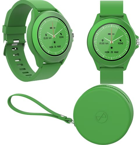 Forever Colorum CW-300 grön smartklocka vattentät IP68 – pulsklocka med stegräknare sömnspårare kaloriräknare – lång batteritid – Android/iOS sportklocka kvinnor män unisex snygg design