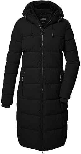 killtec Damen Steppmantel/Funktionsmantel in Daunenoptik mit Kapuze KOW 56 WMN QLTD CT, schwarz, 38, 41810-000