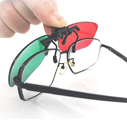 Chazcool Red Green Glasses Vision, Red Green Glasses with Glasses Box, On Left Green Right Red Amblyopia Glasses